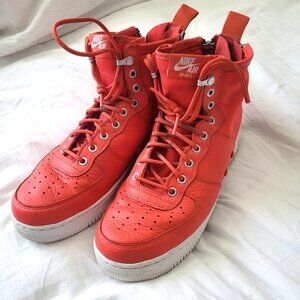 Nike SF Air Force 1 Mid Team Orange Basketball Shoes 917753-800 Mens Size 9.5